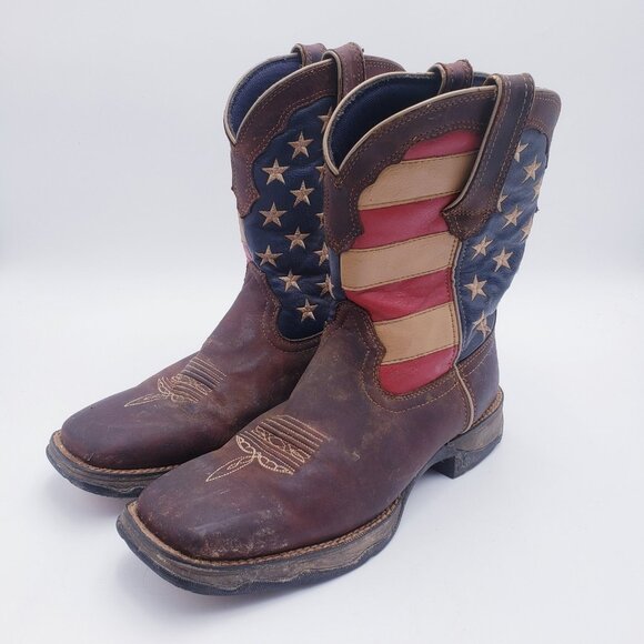 Durango Women's Lady Rebel Patriotic 10" Square Toe Western Flag Boot Size 11 - Picture 1 of 10